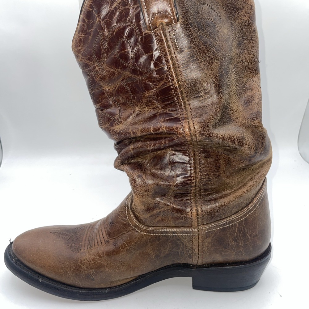 Double H Boots Men's Brown Western Distressed Leather Cowboy Boots Size 9‎
